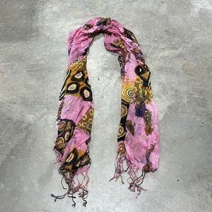 Pink n purple flower scarf / Q-57‎